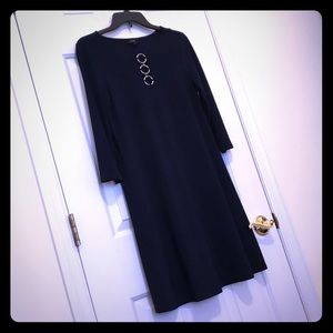 Like New : MSK Dark Blue Dress with silver rings